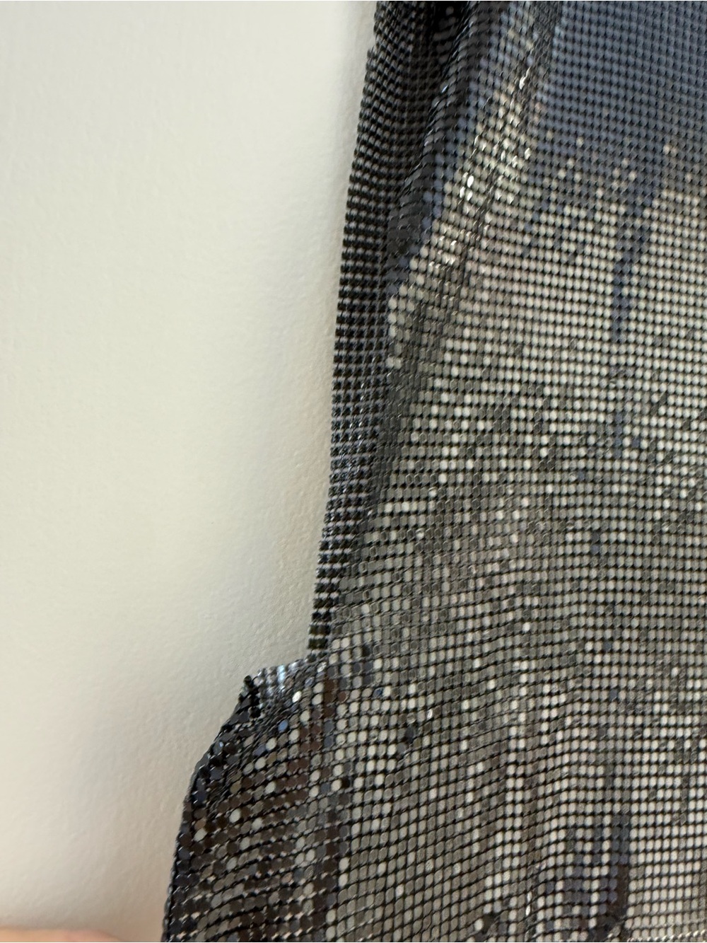 Black Metal Mesh Chainmail Draped Top Y2K Disco Festival - Picture 3 of 3